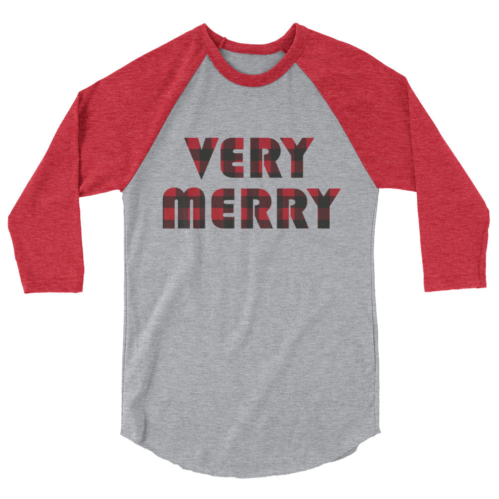 Very Merry 3/4 sleeve raglan shirt