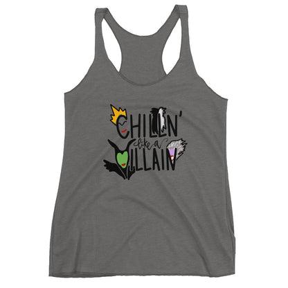 Chillin Like A Villian Women's Racerback Tank - Flop The World Pop