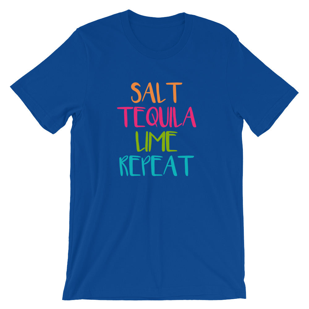 Salt Tequila Lime Repeat Unisex T-Shirt