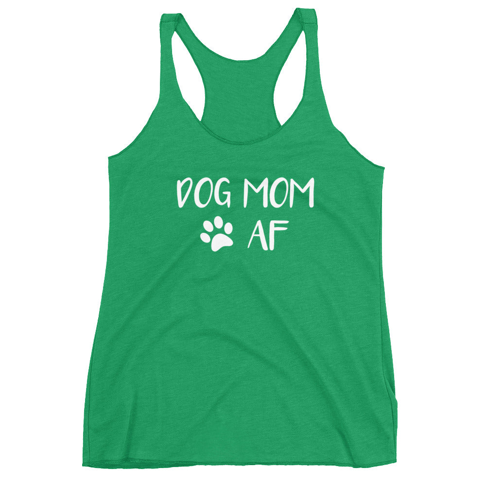 Dog Mom AF Women's Racerback Tank - Flop The World Pop