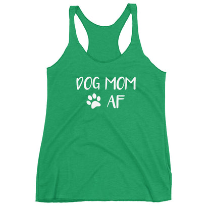 Dog Mom AF Women's Racerback Tank - Flop The World Pop