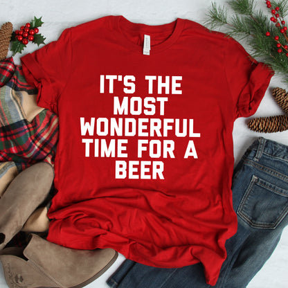 It's The Most Wonderful Time For A Beer Unisex T-Shirt - Flop The World Pop