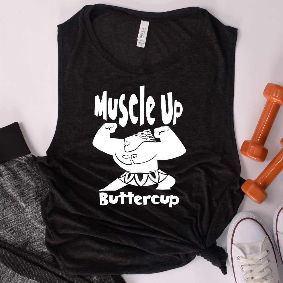 Muscle Up, Buttercup Ladies’ Muscle Tank