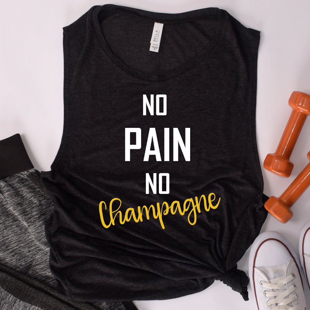 No Pain No Champagne Ladies’ Muscle Tank