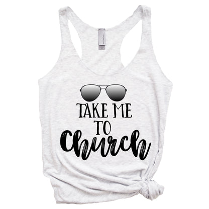 Take Me To Church Women's Racerback Tank