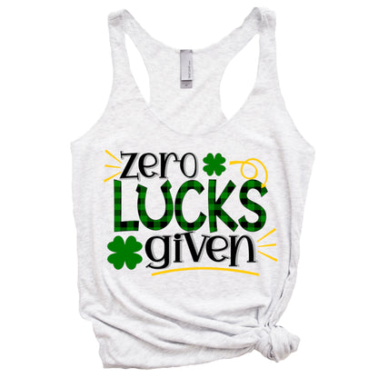 Zero Lucks Given Racerback Tank